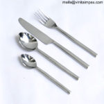VIC782 Hammered Cutlery Set Shiny Silver